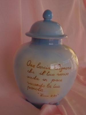 Ceramiche d-Arte di Albisola - Cartiglio con dedica a scelta. Maiolica